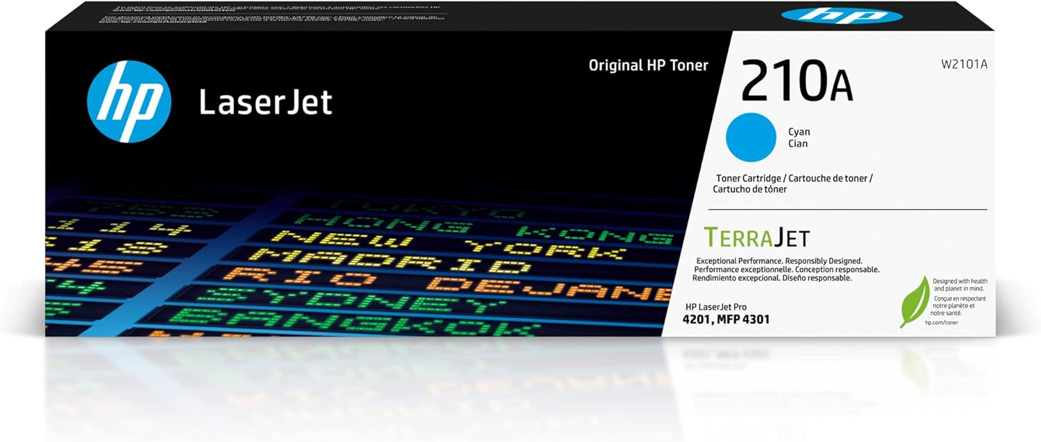 HP W2101A 210A Standard Capacity Toner Cartridge - 1800 Page Yield - for Select LaserJet Pro Printers - Cyan HP W2101A 210A Standard Capacity Toner Cartridge - 1800 Page Yield - for Select LaserJet Pro Printers - Cyan